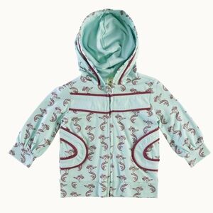 NWT Kate Quinn HOODED PUFF SLEEVE JACKET MERMAID SHELL, ORGANIC COTTON JERSEY 2T